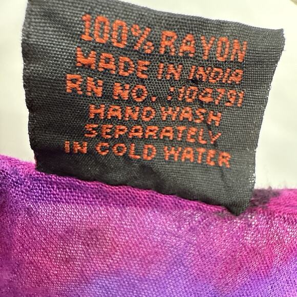 Advanced Apparel Boxy Tunic Top O/S One size Purple Watercolor Pockets Lagenlook - Picture 7 of 8